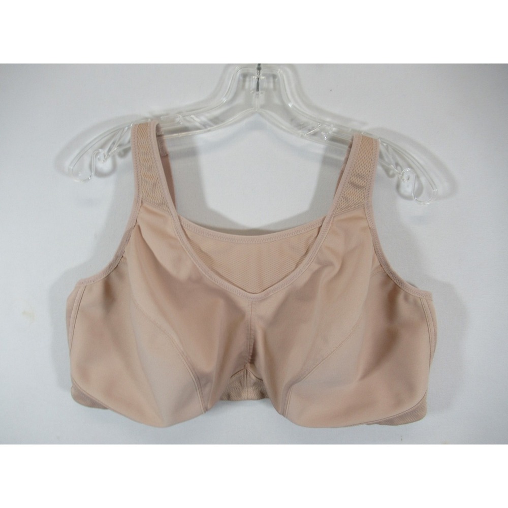 Glamorise No Bounce Camisole Sports Bra Size 50D Beige Wireless 1066